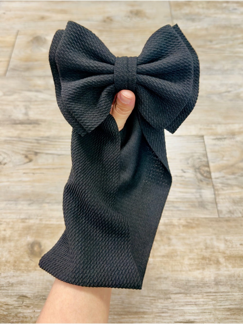 Big Bow Headband Baby Girl 9-12M Black Bullet Fabric